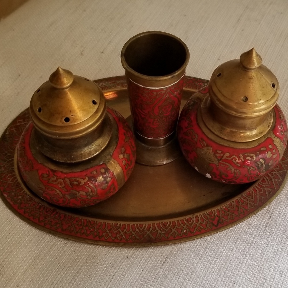 Salt, pepper and toothpick holder
